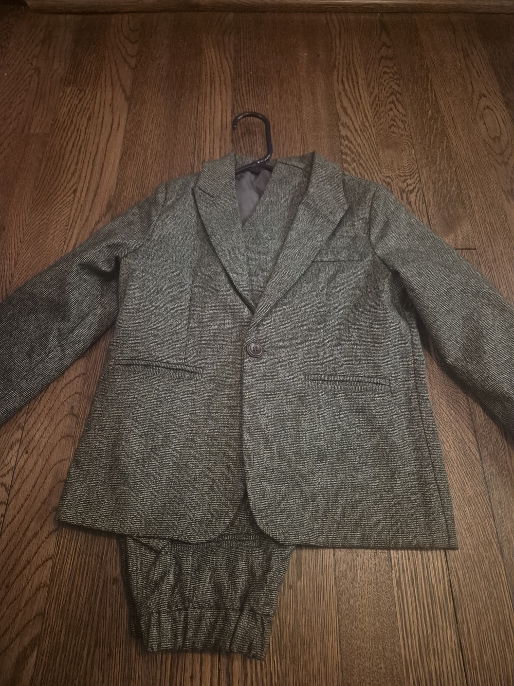 Men's Gray Herringbone Blazer Suit Jacket